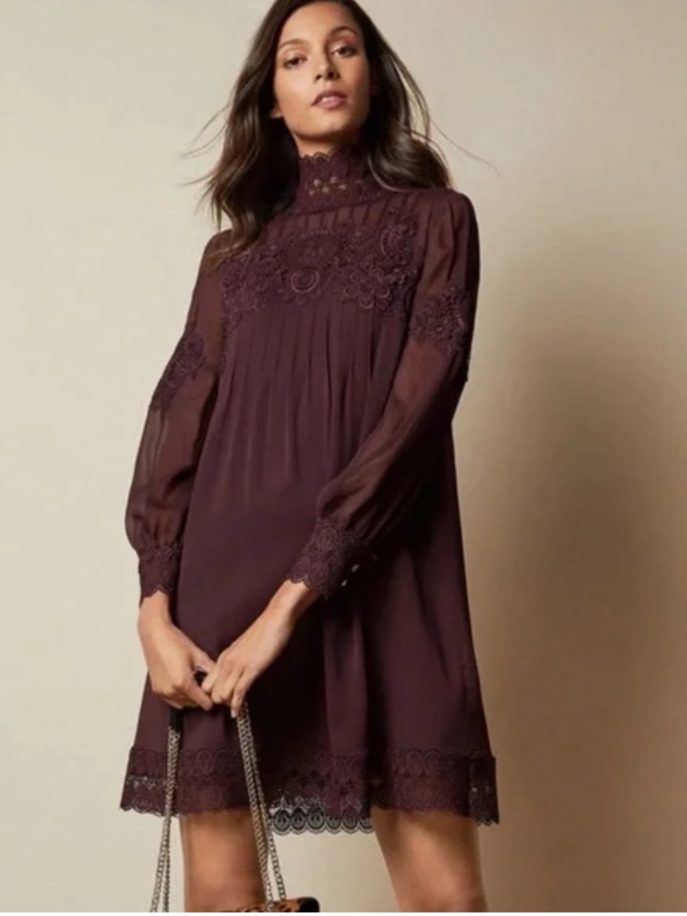 NWT Ted Baker Anneah Dress in Plum SIZE 1 (4-6)